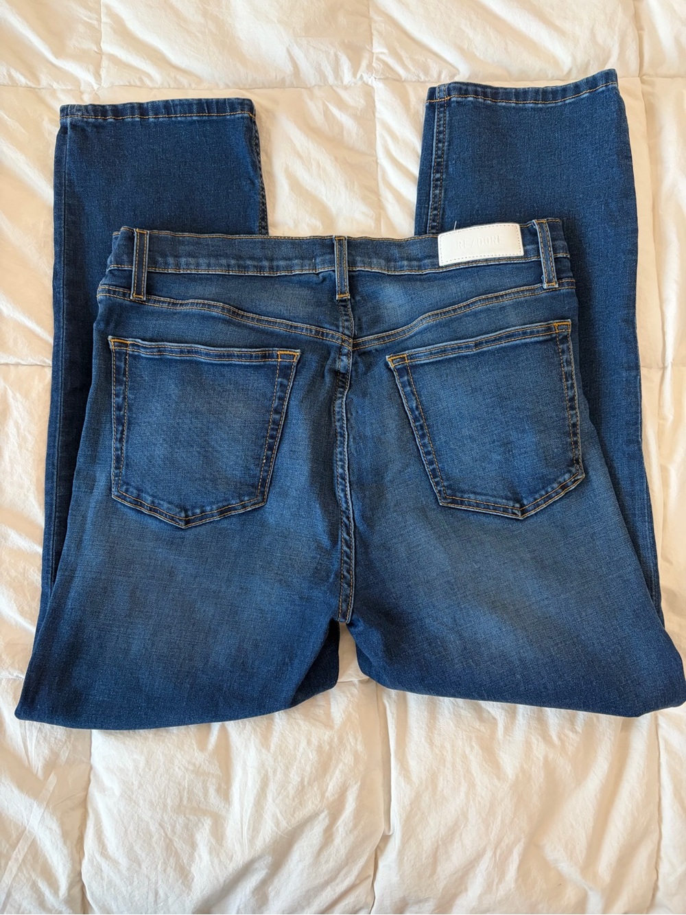 RE/DONE Womens 70's High Rise Stove Pipe Jeans
